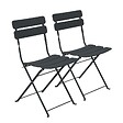 OVIALA - Lot de deux chaises pliantes en acier gris anthracite - Annecy - vignette
