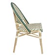 OVIALA - Chaise de terrasse bistrot parisien en aluminium et rotin vert foncé - Marais - vignette