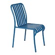 OVIALA - Chaise design de terrasse en aluminium bleu foncé - Faro - vignette