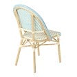 OVIALA - Chaise de terrasse bistrot parisien en aluminium et rotin bleu - Marais - vignette