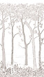 GRANDECO - Murale panoramique Arbres - Noir et blanc - L.159xH.280cm - vignette