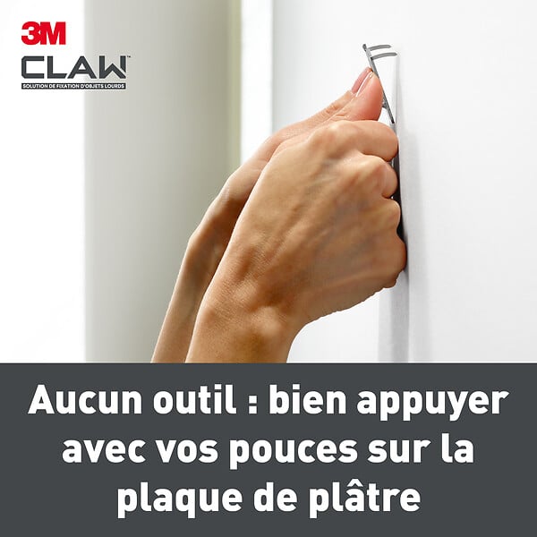 3M - Crochets pour tableaux spécial plaque de plâtre x4-11 kg - large