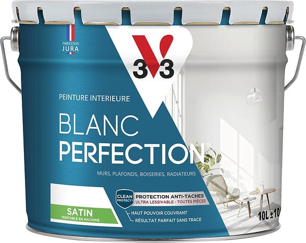 V33 PEINTURE - Peinture intérieure Blanc Perfection - Satin - 10L - large