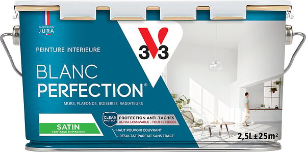 V33 PEINTURE - Peinture intérieure satin Blanc - 2.5L - large