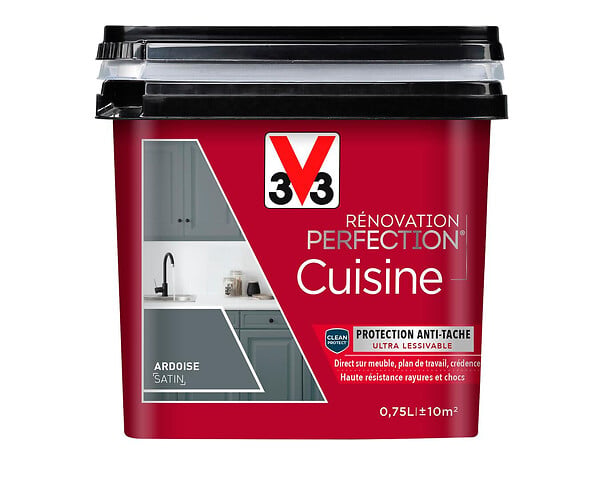 V33 PEINTURE - Peinture rénovation Cuisine satin ardoise - 0,75L - large