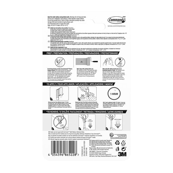 3M - Crochet noir pointe métal pour extérieur moyen modèle x2 - large