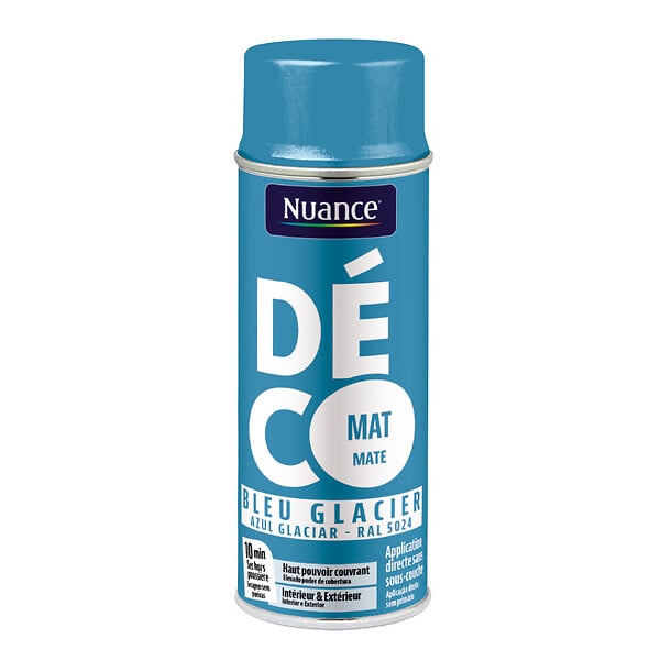 NUANCE - Peinture aerosol - Bleu glacier  - Mat -  400ml - large