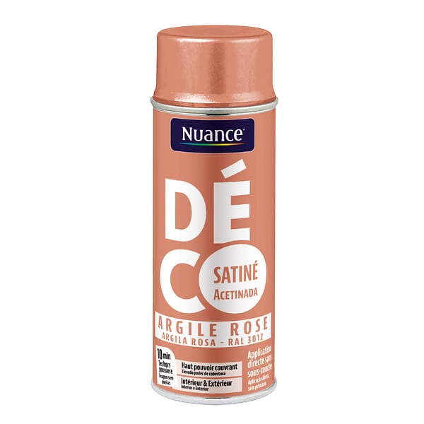 NUANCE - Peinture aerosol - Argile rose  - Satin -  400ml - large