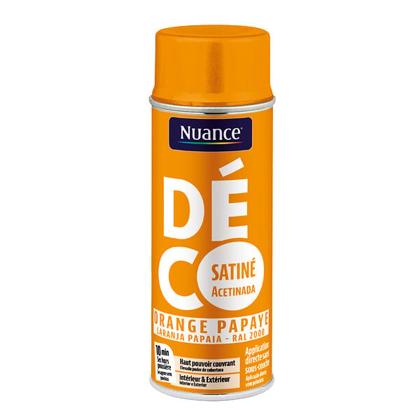 NUANCE - Peinture aerosol - Orange papaye - Satin - 400ml - large