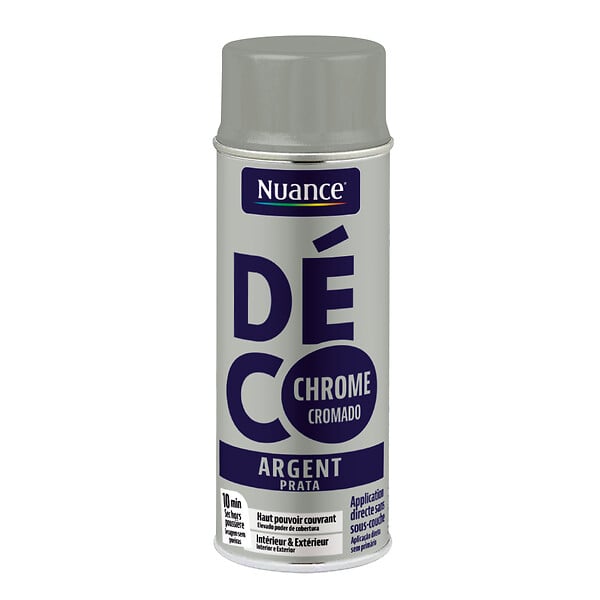 NUANCE - Peinture aerosol - Argent - Chrome - 400ml - large