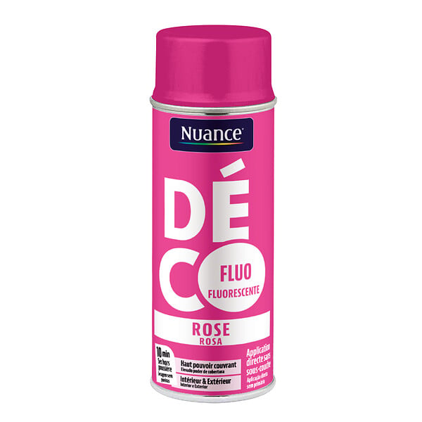 NUANCE - Peinture aerosol - Fluo rose - 400ml - large