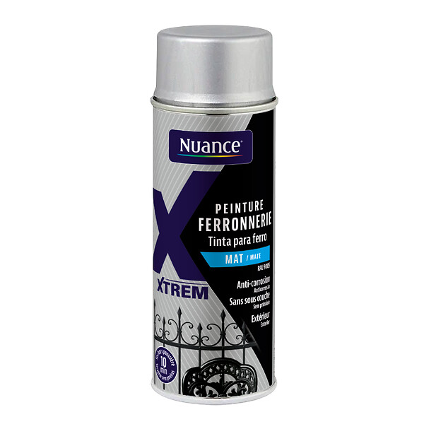 NUANCE - Peinture ferronerie aerosol - Noir - Mat - 400ml - large