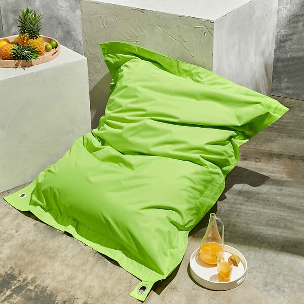 OVIALA - Pouf de jardin en polyester vert 180 x 145 cm - Solys - large