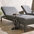 OVIALA - Lot de 2 bains de soleil inclinable en aluminium gris anthracite - Galapagos - vignette