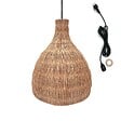 LUMISKY - Suspension Extérieure Rotin Beige H38cm Câble 5m - vignette