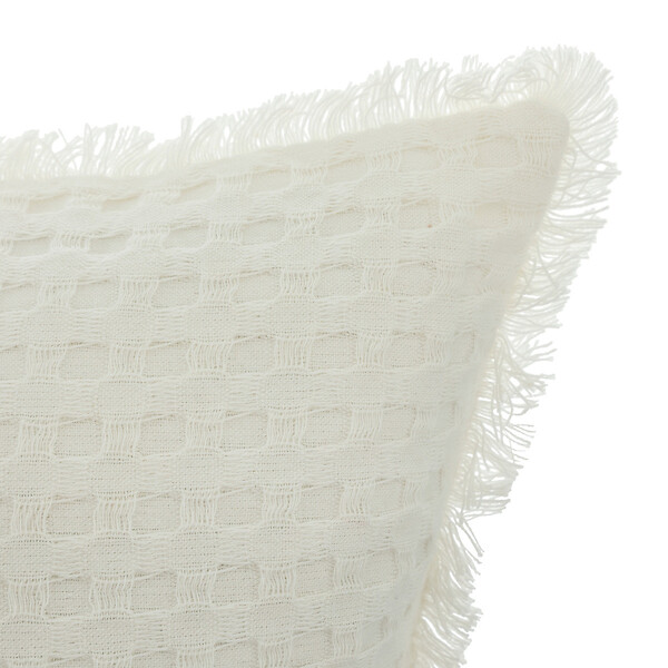 ATMOSPHERA - Coussin décoratif Blanc nid d'abeille 30 x 50 cm - large