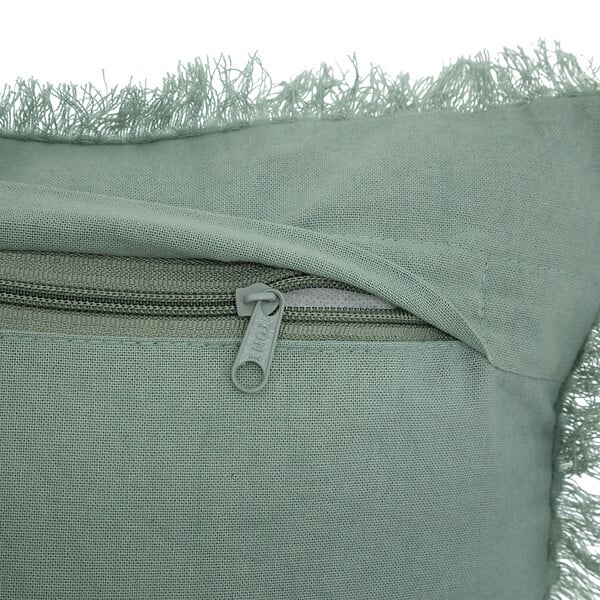 ATMOSPHERA - Coussin décoratif Vert Céladon nid d'abeille 30 x 50 cm - large