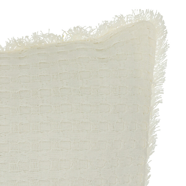 ATMOSPHERA - Coussin décoratif Blanc nid d'abeille 45 x 45 cm - large