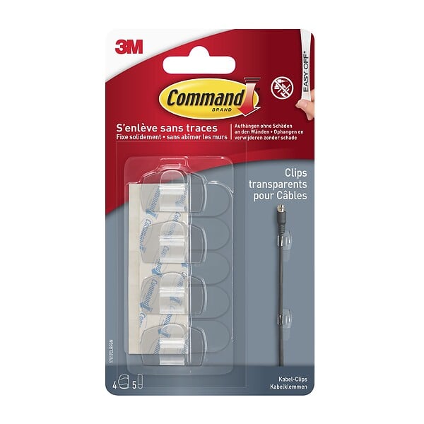 3M - Clip cable rond transparent pm - large