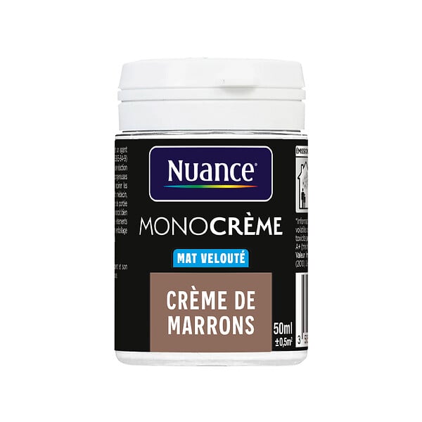 NUANCE - Testeur peinture MonoCrème - Crème de marrons - Mat - 50ml - large