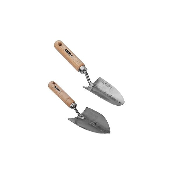 VITO - Kit 9 outils de jardin Manche bois Hêtre Inox et Fer forgés à la main VITO - large