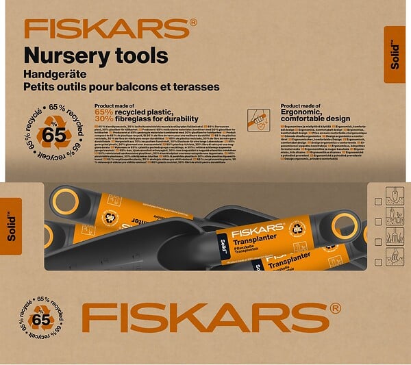 FISKARS - Transplantoir de jardin Solid - Plastique recyclé 65% - Résistant UV - large
