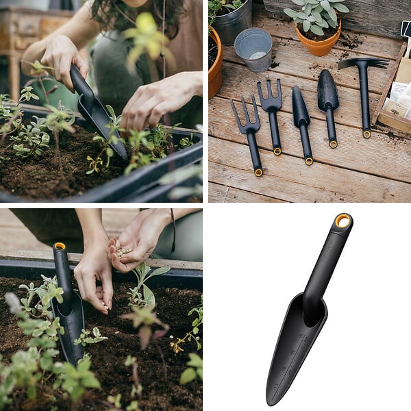 FISKARS - Transplantoir de jardin Solid - Plastique recyclé 65% - Résistant UV - large