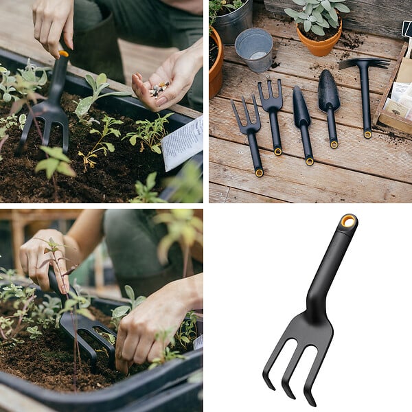 FISKARS - Griffe à fleurs - Plastique recyclé - Solid - Noir - large