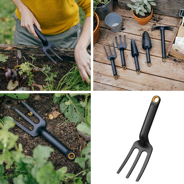 FISKARS - Fourche a fleurs petit outil sol Solid 65% recycle - large