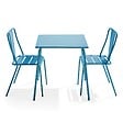 OVIALA - Ensemble table de jardin carrée et 2 chaises bistrot bleu pacific - Palavas - vignette