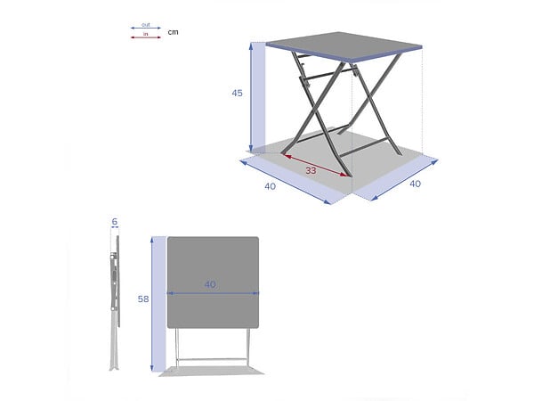HESPERIDE - Table d'appoint carrée pliante Greensboro Moutarde - 40 x 40 cm - Hespéride - large