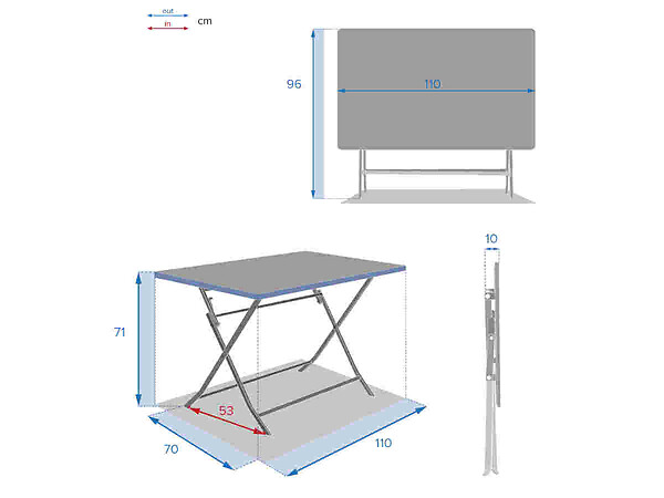 HESPERIDE - Table de jardin rectangle Greensboro 110 x 70 cm Argile - Hespéride - large
