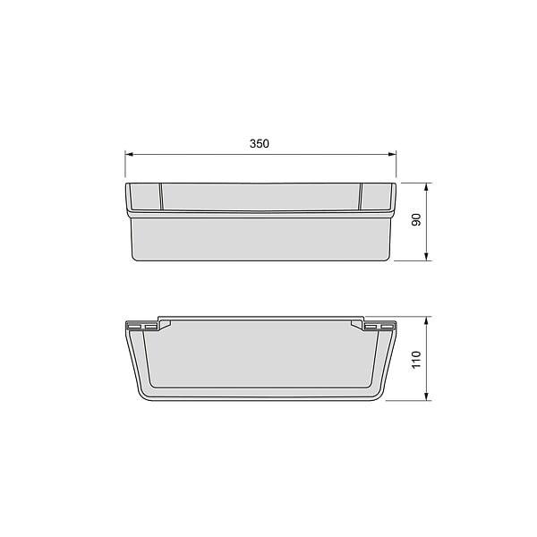 EMUCA - Lot de 2 plateaux auxiliaires, longueur 350mm, plastique, blanc - large