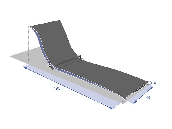 HESPERIDE - Coussin de transat Korai bleu canard 190 cm - Hespéride - large
