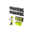 RYOBI - Pack RYOBI Système LINK 2 rails muraux - Support d'outil électroportatif - Crochet double - Organisateur - Bac de rangement double - vignette