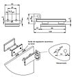 EMUCA - Charnière pour porte en verre avec garniture en acier inoxydable, charnière horizontale avec embout de 34mm, pour porte de 8-12mm, acier inoxydable - vignette