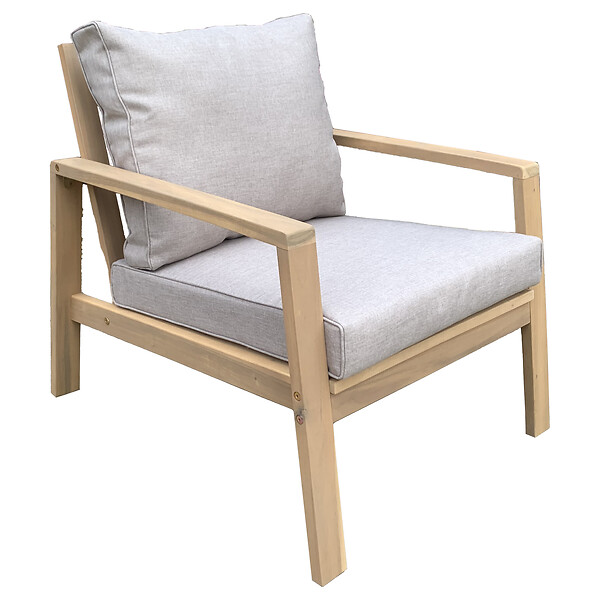 HAPPY GARDEN - Salon de jardin en acacia 2 places GILI - coussins sable - large
