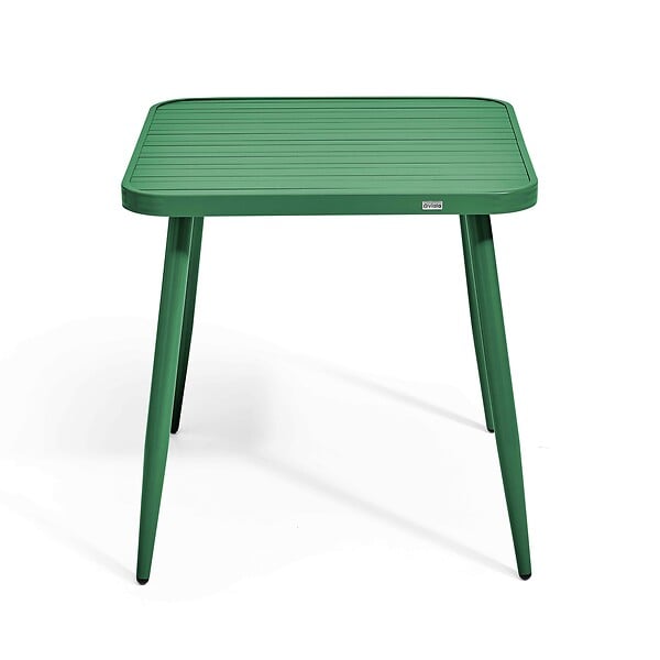 OVIALA - Table de jardin carrée en aluminium vert olive - Bristol - large