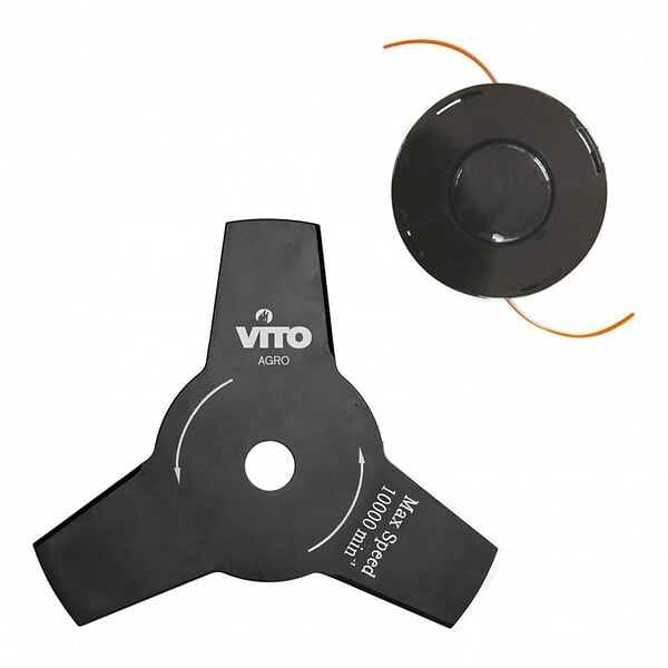 VITO - Débroussailleuse Thermique 42 Cm3 Moteur 2T 2,4CV  Harnais + Lame 3 dents Ø 25.5 cm + Fil nylon Ø 2.4 mm VITO - large