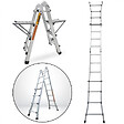 SECURY-T - Échelle articulée pliante et télescopique en aluminium 4x4 marches 3,88m + 2 tablettes - vignette