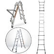 SECURY-T - Échelle articulée pliante et télescopique en aluminium 4x4 marches 3,88m + 1 tablette - vignette