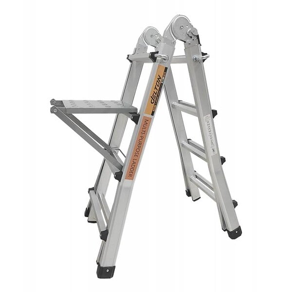 SECURY-T - Échelle articulée pliante et télescopique en aluminium 4x4 marches 3,88m + 1 tablette - large