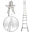 SECURY-T - Échelle articulée pliante et télescopique en aluminium 4x5 marches 4,96m + 2 tablettes - vignette