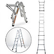 SECURY-T - Échelle articulée pliante et télescopique en aluminium 4x3 marches 2,81m + 1 tablette - vignette