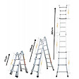 SECURY-T - Échelle articulée pliante et télescopique en aluminium 4x3 marches 2,81m + 1 tablette - vignette