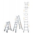 SECURY-T - Échelle articulée pliante et télescopique en aluminium 4x3 marches 2,81m + 1 tablette - vignette