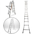 SECURY-T - Échelle articulée pliante et télescopique en aluminium 4x5 marches 4,96m + 1 tablette - vignette
