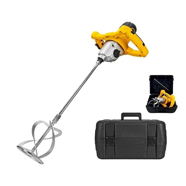 VITO - Malaxeur de chantier 1400W Mélangeur à béton Tige 590mm Pale 140 mm Capacité 65L 2 vitesses Coffre de rangement VITO - large