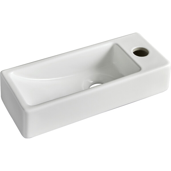 GODART - Lave-mains gain de place à suspendre 37 x 15 cm - robinet à droite - Longine - large