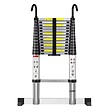 SECURY-T - Echelle télescopique aluminium 14 marches H 4,1M avec crochets démontables et barre stabilisatrice - vignette